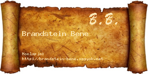Brandstein Bene névjegykártya